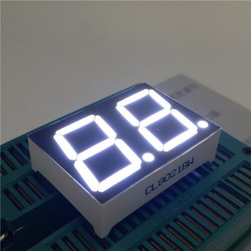 10pcs 0.8 inch 2Bit Digital Tube LED Display 35.8x25.8x10.0mm Common Cathode/ Anode Pure Blue/White Light Promotion 10p