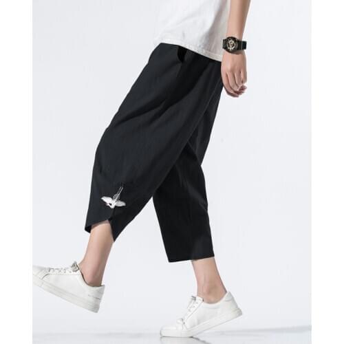 New Men Hip Hop Cotton Harem Pants Mens Chinese Style Jogger Pants 2020 Male Loose Summer Sweatpants Casual Trousers Plus Size