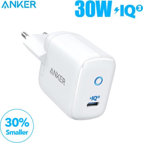 USB C Charger, Anker 30W PIQ 3.0 Fast Charger Adapter, Anker PowerPort III Mini Compact Type-C Charger, for iPhone 11/11 Pro/Max