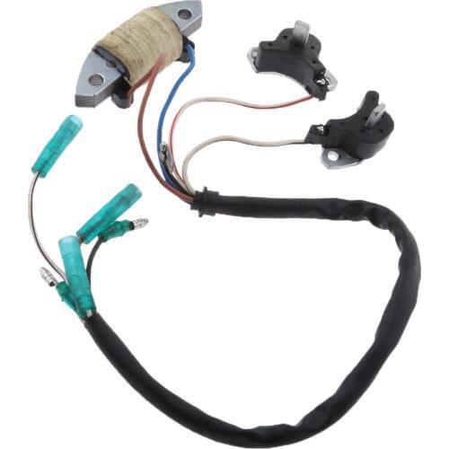 Black Boat Marine Outboard Ignition Coil Assembly for Yamaha 30HP Outboard Motors