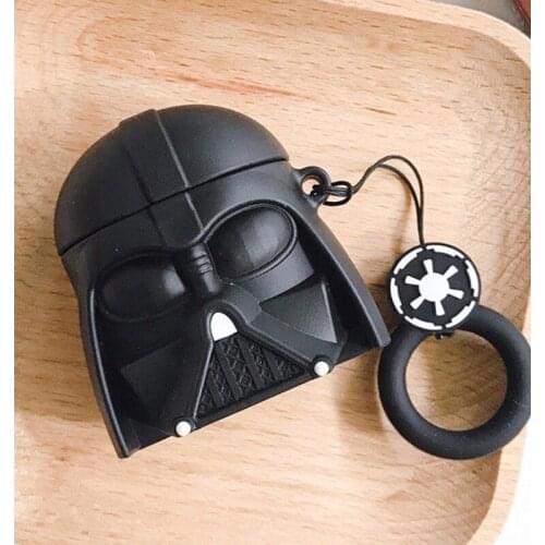 Black Cool Silicone Wireless Earphones for AirPods 1 2 Pro Case for Airpods Case with Keychain Bluetooth Headphone Cover Shell