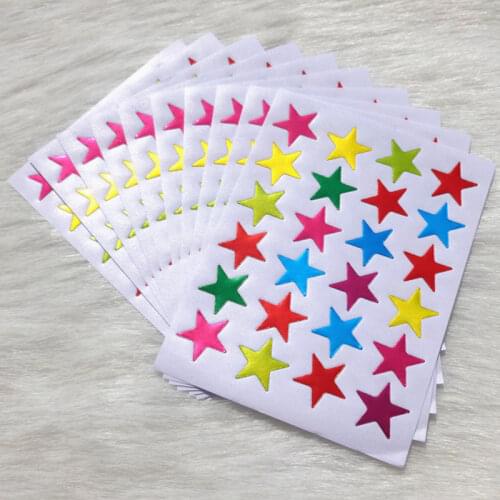 DIY 10PCS/Bag Child Gilding Reward Flash Sticker Mother Teacher Praise Label Award Five-pointed Star Smile Face Sticker