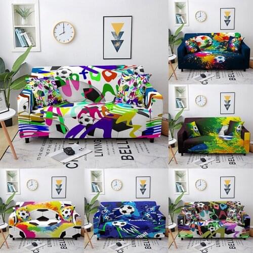Elastic Sofa Cover Football Pattern Silp-resistant Sofa Silpcover Sectional Stretch Sofa Protector for Living Room