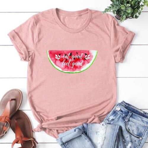 Eat Good Feel Good Watermelon Graphic T Shirts Harajuku Beach Woman Tshirts Hawaii Vacation Clothing Women Couple T-shirt XL
