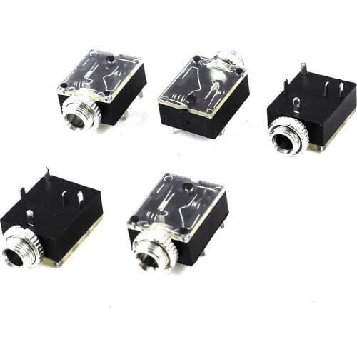 Hot Sale 5 Pcs 5 Pin 3.5mm Female Audio Stereo Jack Socket PCB Panel Mount