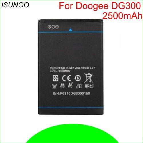 ISUNOO 5pcs/lot High Quality B-DG300 2500mAh Battery For DOOGEE VOYAGER DG300 mobile phone battery
