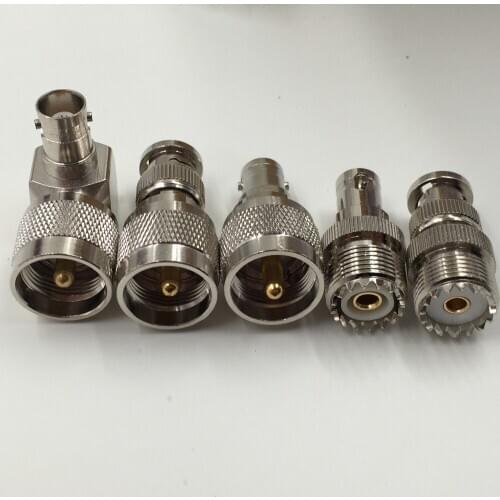 Kit Adapter 5pcs/set PL259 SO239 to BNC male female RF connector Test converter