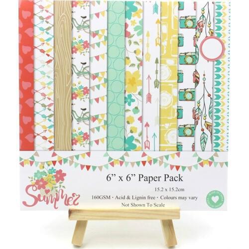 KSCRAFT 12pcs 6" Single-side Printed Travel Series pattern creative papercraft art paper handmade scrapbooking kit set books