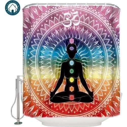 Mandala Datura Buddhism Bathroom Bath Curtains Shower Curtain Bathroom Shower Curtain Sets Childrens Unique Floral Hotel Rings