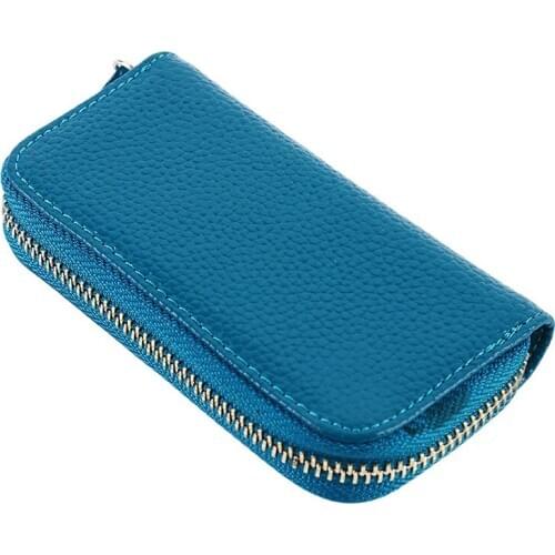 Fashion New Women Mens Cowhide Leather Zipper Purse Bag Car Key Wallets Card Holder Fashion Multifunction Housekeeper Holders