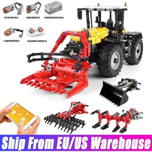 Mould King 17019 APP Remote Control High-tech Tractor Fastrac 4000er Car Set MOC-25371 Building Blocks Kids Birthday Gifts Toys