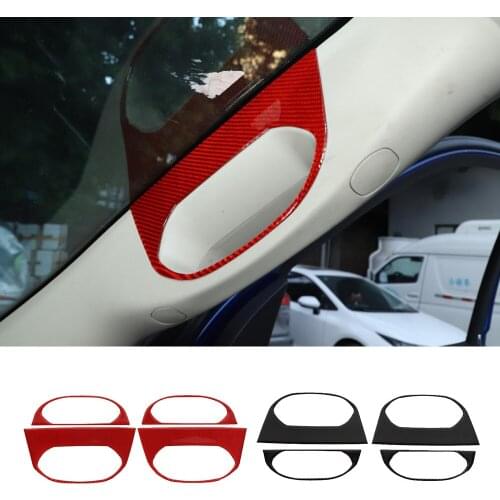 Soft Real Carbon Fiber Top Grab Handle Cover DecorativeTrim Fit for Dodge Ram 2010-2015 Interior Car Accessories