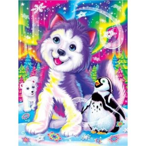 New Arrivals Cartoons Color Dog 5D DIY Full Round Diamond Painting 3D Embroidery Cross Stitch Rhinestone Mosaic Home Dector Y553