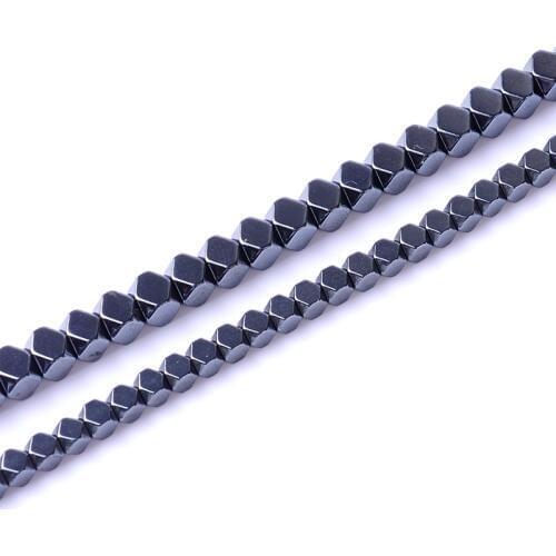 Natural Stone bright polished Faceted Hematite Beads Round Loose beads for jewelry making 15" 2/3/4 mm DIY bracelets accesories