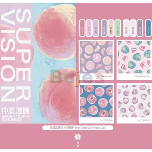 SUPER VISION High Grade Grey Series Original 10 Color Set Watercolor, 8ml Tube, Professional Artists Watercolor Paint Pigment