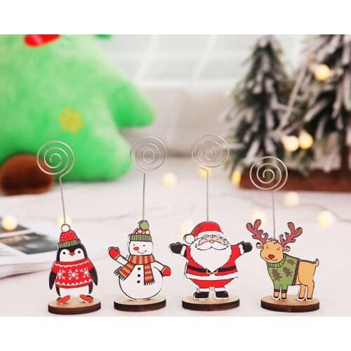 1 Pc Christmas Santa Card Holder Cute Note Clip Message Folder for Festival Christmas Party Decorations Gift Home Paper Card