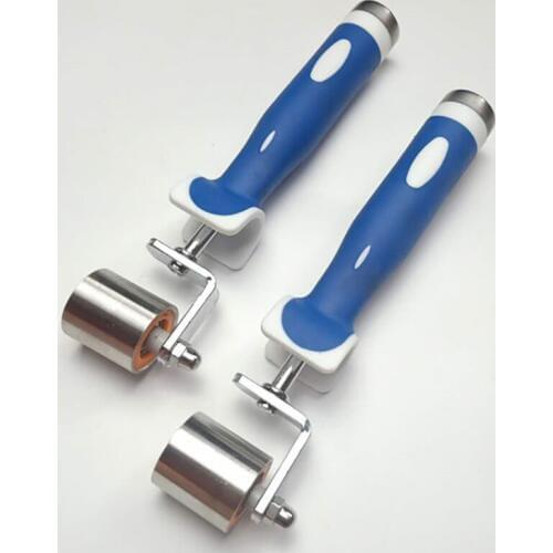Stainless Steel Seam Flat Pressure Roller Double Bearing Deep Texture Hand Pressure Seam Roller Wallpaper Wall Covering Tool