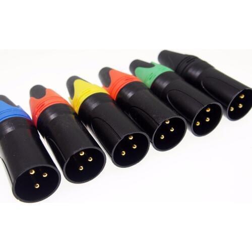 5pcs Gold-plated 3Pin XLR Connector CANNON male plug