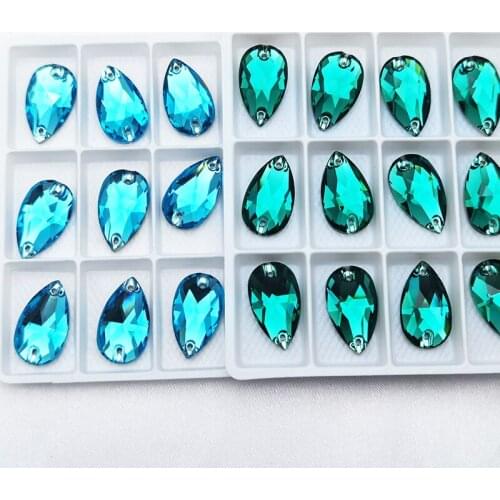 Sew on Flat back stone Drop Fabric cristales Buttons Decorations Crafts Clothing sewing needlework Handicrafts Jewelry Accessori