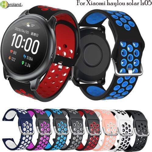 Fashion soft silicone Watchband strap For Xiaomi haylou solar ls05 Smart Accessories wriststrap Quick Release wristband bracelet