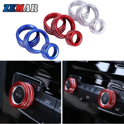 Alloy For BMW F30 F34 F20 F21 F46 X1 F48 X2 F39 F32 F33 F36 1 3 Series GT Car Styling Air Conditioning Knobs Audio Circle Trim