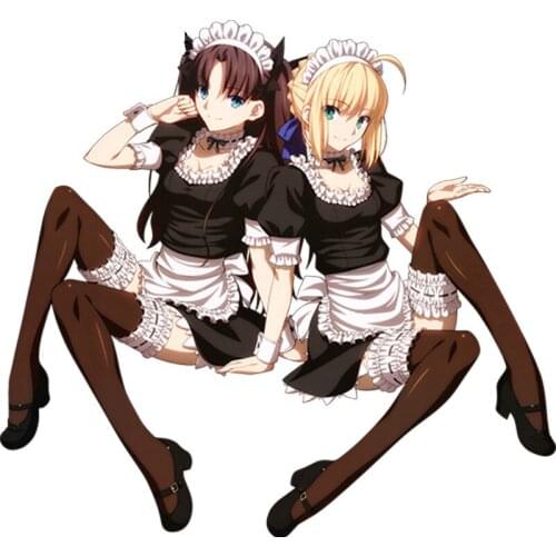 Super Sexy Car Stickers JDM Anime Window Decal Saber Tohsaka Rin Gremory Car Styling Sexy Maid Beauty Waterproof KK Car Decal