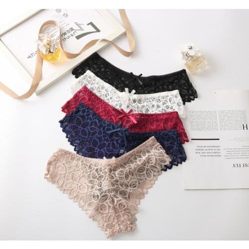 3 pcs/set Women Panties Lace Panties for Woman Underpants Thong Sexy Briefs Cotton Crotch Underwear Floral Lace Pantys Lingerie