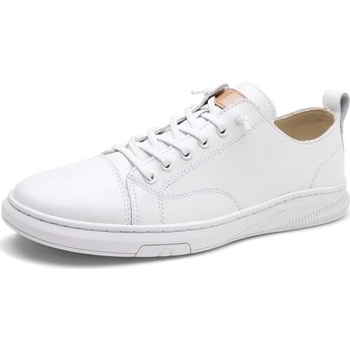 Shoes fashion Genuine Leather Men Loafers Breathable Summer lace up comfortable Casual Shoes Outdoor Men Sneakers shoes