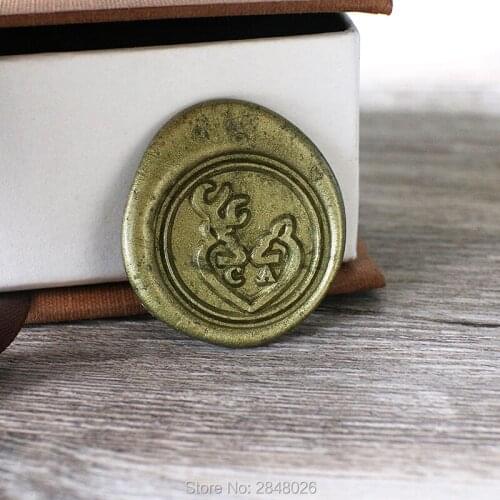 Custom initials with couple deer wedding wax stamp,Custom Wax Seal Stamp Kit,personalised wedding invitation seals,wedding gift