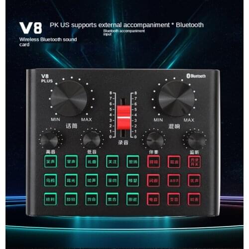 V8PLUS Live Sound Card Headset Microphone Webcast Personal Entertainment Streamer Live Broadcast for PC Phone Computer