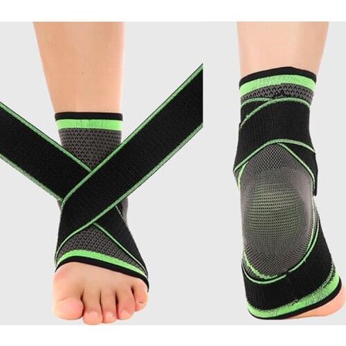 1PCS 3D Weaving Elastic Nylon Strap Ankle Support Brace Badminton Basketball Football Taekwondo Fitness Heel Protector