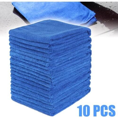 10pcs/set Microfiber Cleaning Towel Automobile Motorcycle Washing Glass Window Body Household Cleaning Small Towel 30*30CM
