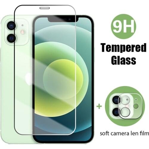 2 in 1 Tempered Glass For iPhone 12 11 Pro Max 12Mini Camera Lens Screen Protector For iPhone 5 5S 6 6s 7 8 Plus X XS XR