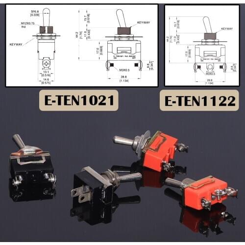 4Pcs/Set E-TEN1122 E-TEN102 2-Pin 2/3 Terminal ON-OFF 15A 250V AC New Toggle Switch Rocker Switch Power Switch Rocker LED Switch