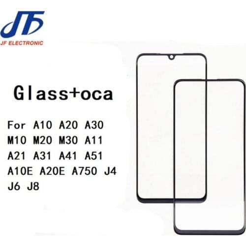 5PCS Front Glass Lens with OCA Glue For Samsung Galaxy A51 A71 A40 A50 A70 A10 A20 A30 A10s A30s Screen Touch panel Replacement