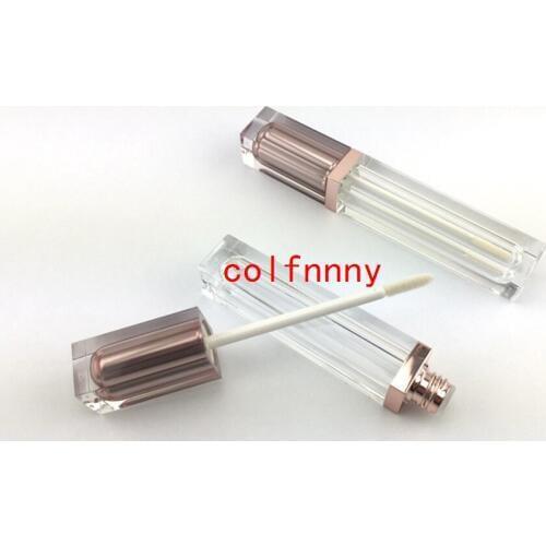 500pcs/lot Top Grade Rose Gold Empty Lip Gloss Tube, Plastic Liquid Lipstick Container, Square Shape Lip Gloss Refillable Bottl