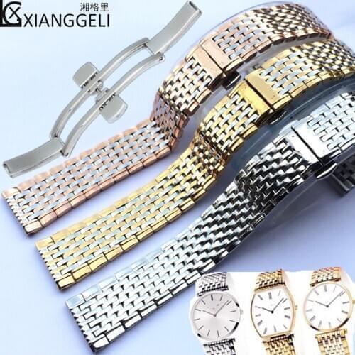 Watch accessories L2 L4 Jialan steel chain Stainless steel double press butterfly buckle 18mm men or women stainless steel strap