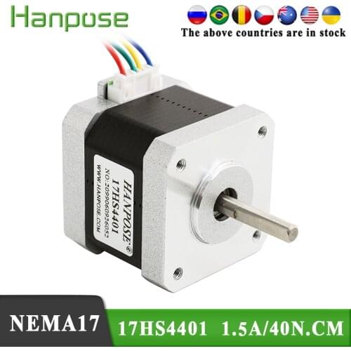 Free Shipping Height Nema17 non captive Stepper Motor 42 motor Nema17 motor 1.7A 40N.CM 17HS4401 for 3D printer motor CNC XYZ