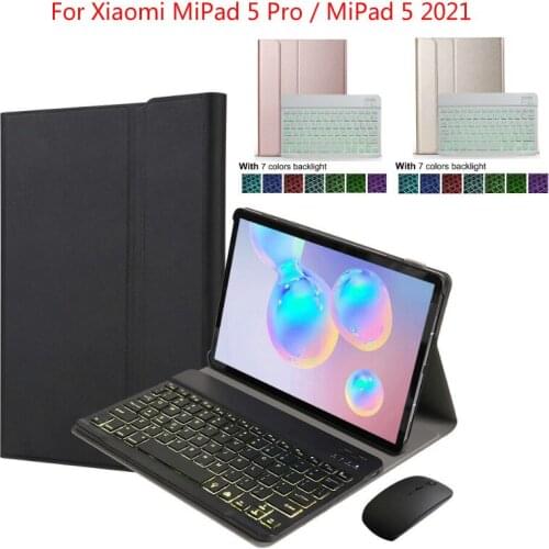 Magnetic keyboard Case For Xiaomi MiPad 5 Pro / MiPad 5 11" 2021 Tablet Cover 7 Colors Backlight Bluetooth keyboard Stand Shell