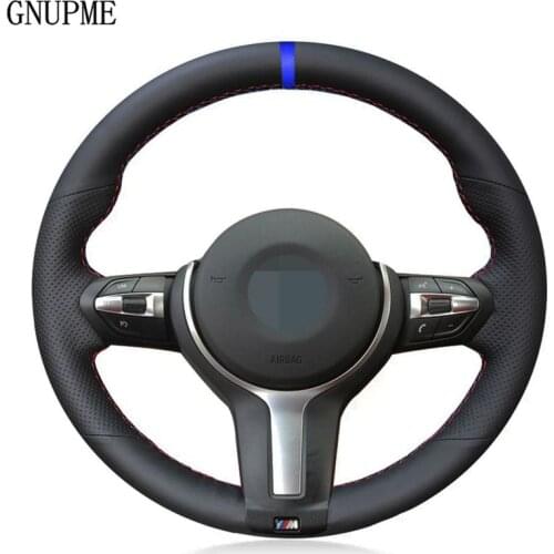Black Artificial Leather Car Steering Wheel Cover For BMW M Sport F30 F31 F34 F10 F11 F07 X3 F25 F32 F33 F36 X1 F48 X2 F39