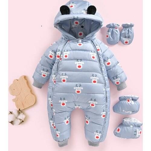 Childrens down jacket infant down jacket one piece white duck down one piece thickened down jacket for boys and girls in winter