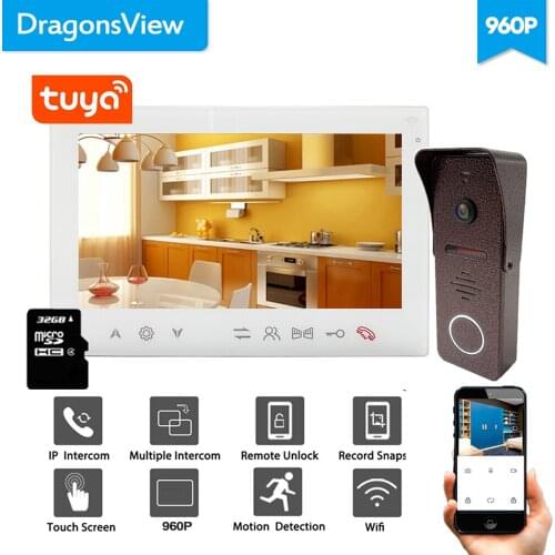 Dragonsview Wireless Video Intercom Wifi Doorbell Camera Tuyasmart App 7 Inch Record 960P AHD Smart Home Security System
