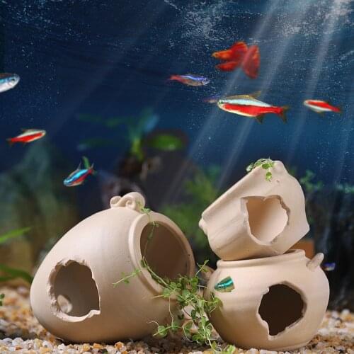 Fish tank landscaping hiding hole spawning tank fish and shrimp hiding house background for aquarium decoration accessories