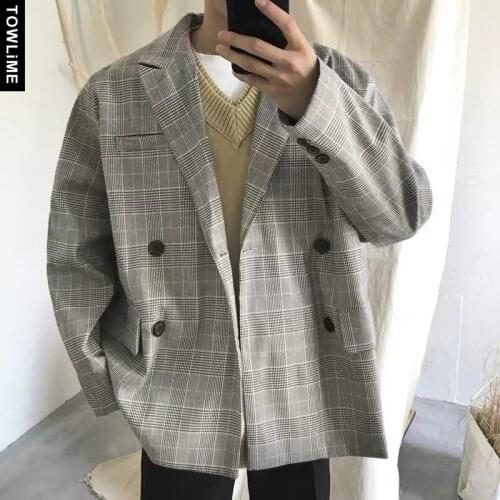 Mens Casual Suit Jackets Man Oversized Korean Trend Long Sleeve Elegant Coat Japanese Streetwear Women Loose Blazers Couple Tops
