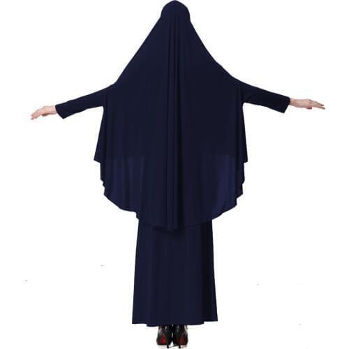 Ramadan Women 2 Piece Muslim Prayer Set Khimar Abaya Overhead Hijab+Skirt Full Cover Islam Clothing Middle East Worship Service