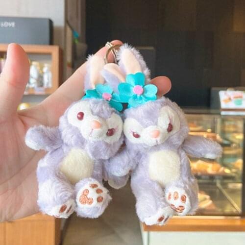 New imitation rabbit fur cartoon rabbit doll keychain creative universal bag mobile phone car pendant fun plush keychain