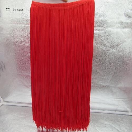 Wholesale 10Yards 100cm Wide Lace Fringe Trim Tassel Ren Fringe Trimming Lace For DIY Latin Dress Stage Clothes Accessories