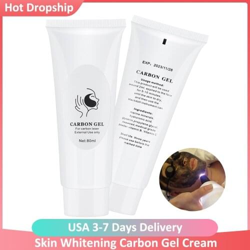 80ml Skin Whitening Carbon Gel Cream Deep Cleaning Moisturizing Skin Rejuvenation Black Face Toner for Laser Active Nano Mask