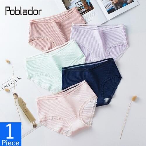 Poblador Sexy Womens Cotton Panties Hip Lift Hollow Out Briefs Mid Waist Female Comfort Breathable panty Solid Lady Lingerie