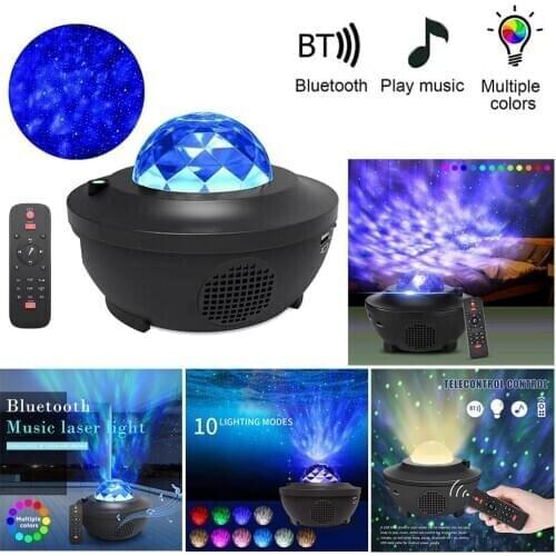 Colorful Starry Sky Galaxy Projector Blueteeth USB Voice Control Music Player LED Night Light USB Charging Projection Lamp Gift
